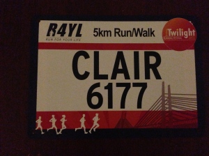 Here is my first ever race bib. Cute!